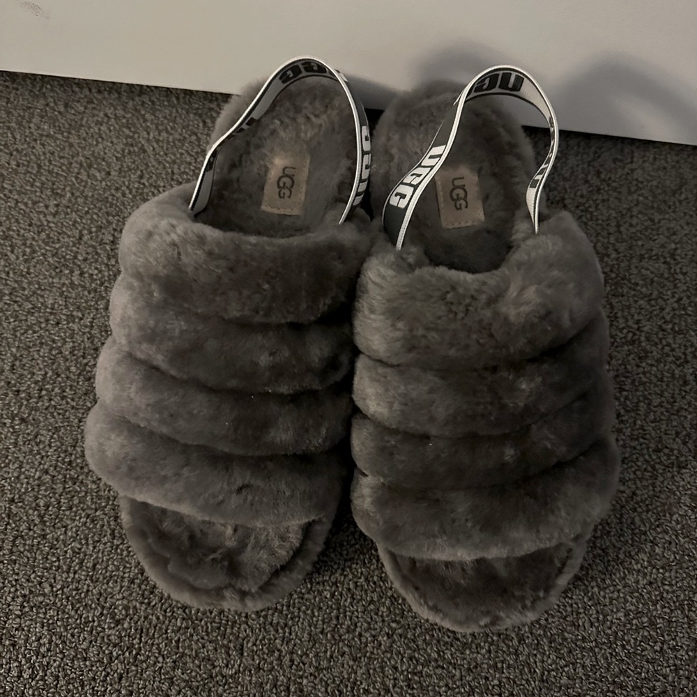 Ugg Fluff Yeah Slide In Charcoal Size 8 - image 6